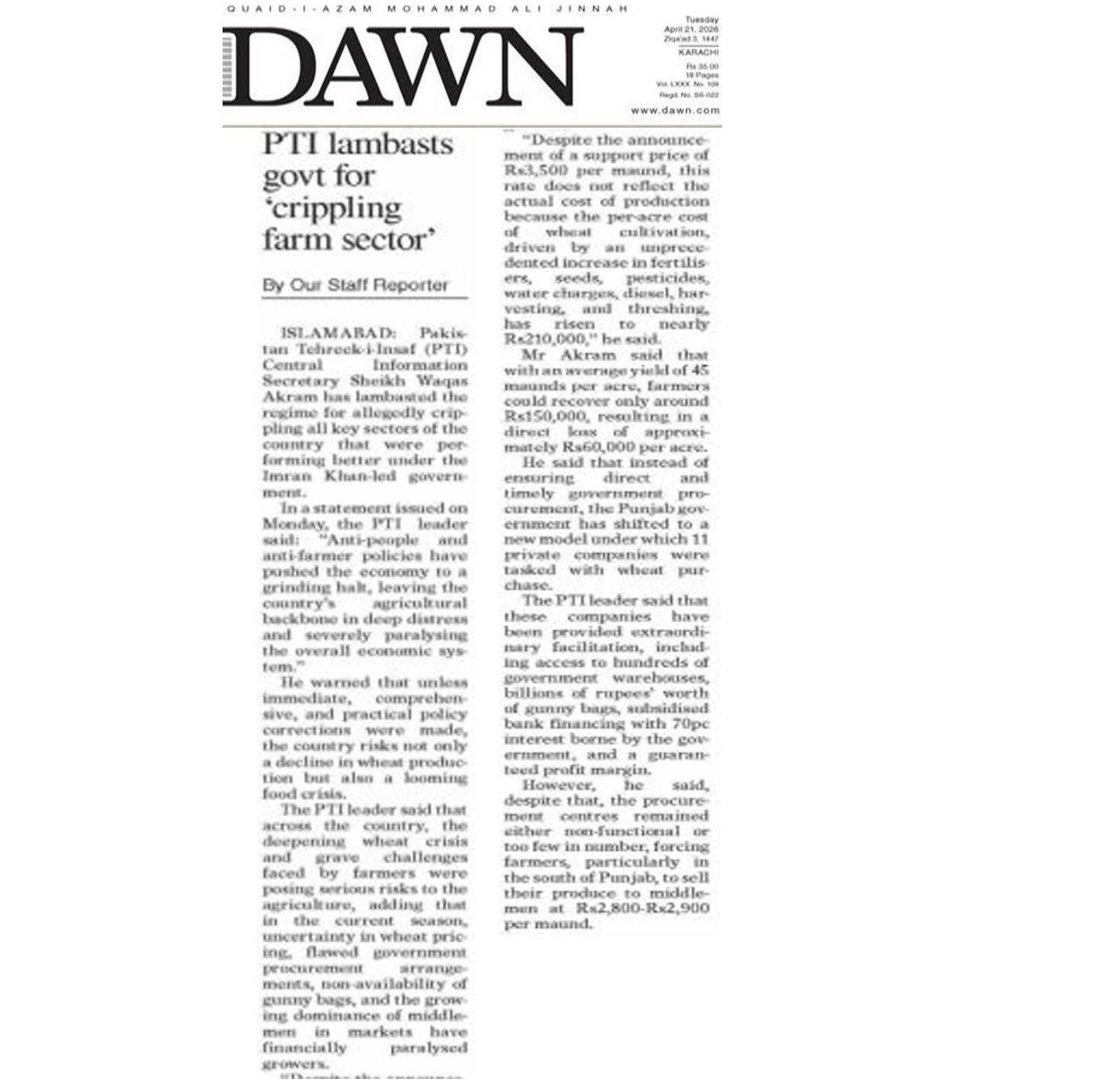 Newspaper clipping